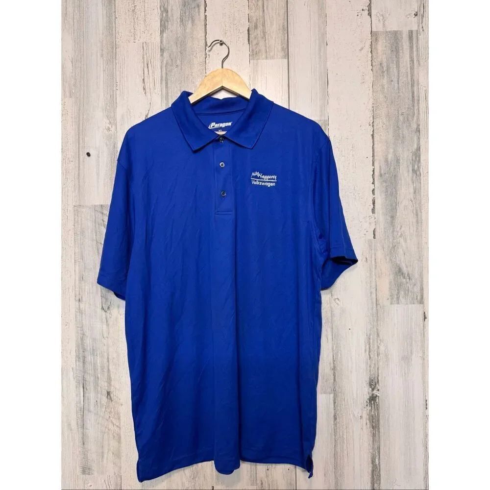 Men’s Paragon Blue Polo Shirt XL | Mike Haggerty Volkswagen Logo | Short Sleeve